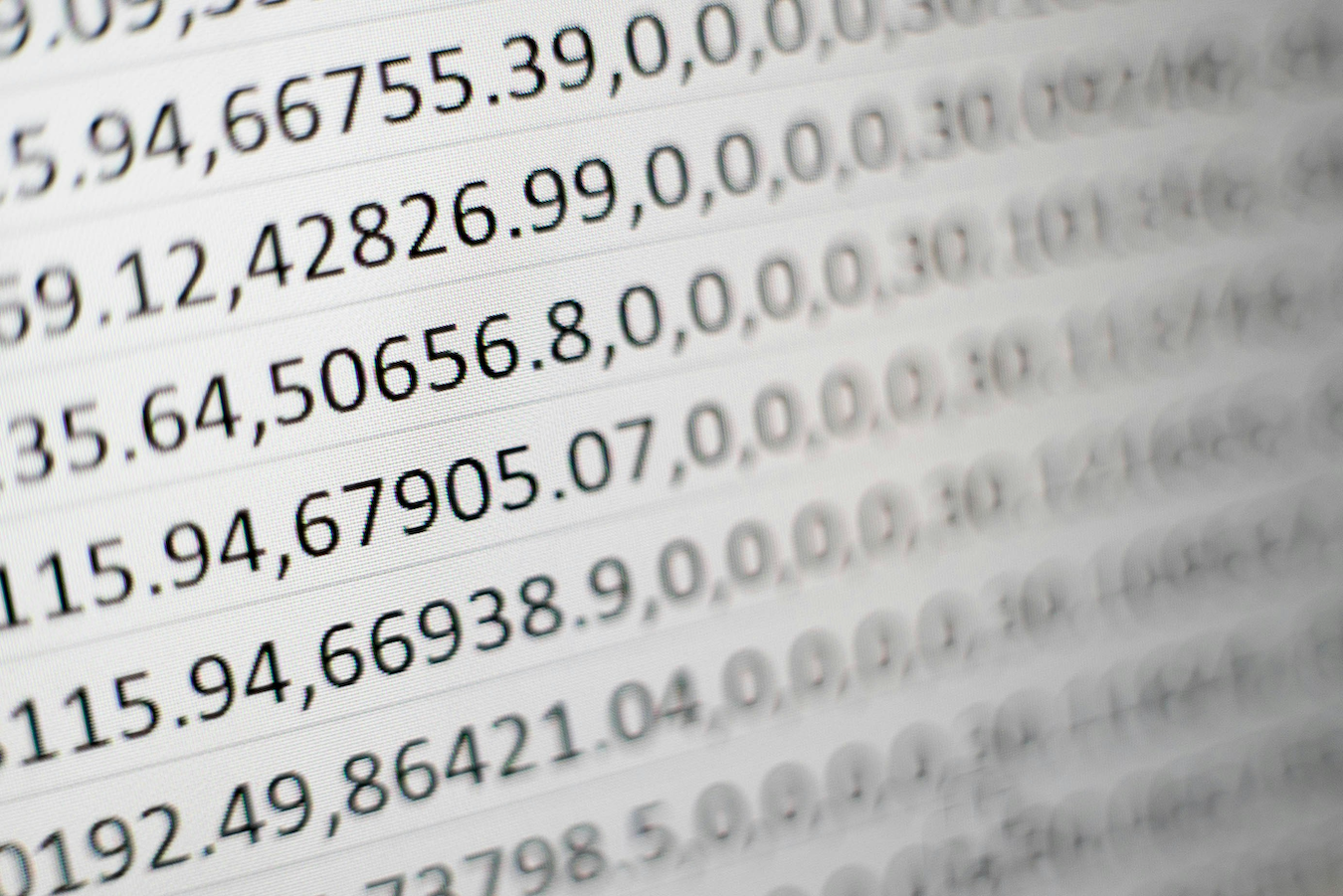 Images of rows of numbers